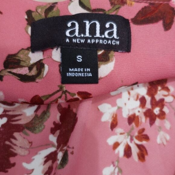 A.N.A Floral Peplum Blouse | Pink Long Sleeve | Size Small - Picture 10 of 15